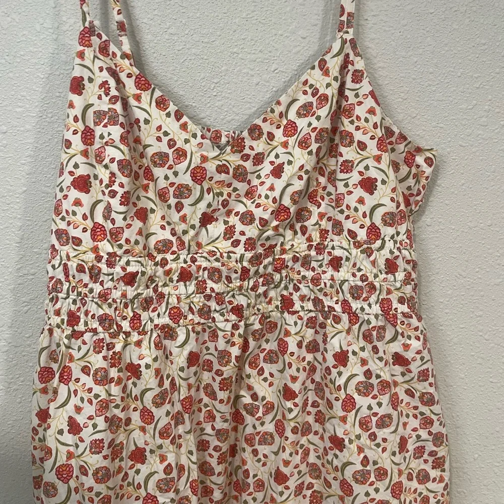 Old Navy Cream with Red Floral Midi Sundress with Pockets – Size Large - Picture 2 of 8